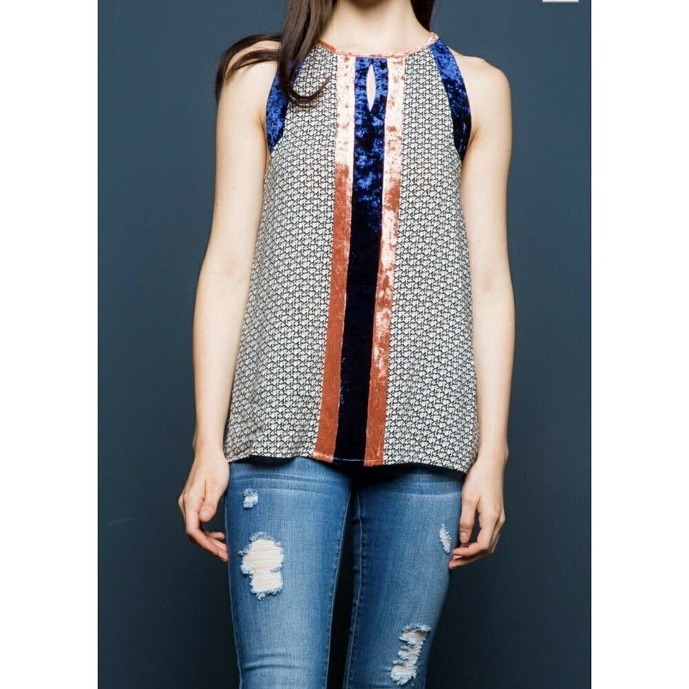 THML Velvelt Detailed Sleeveless Top XS EUC